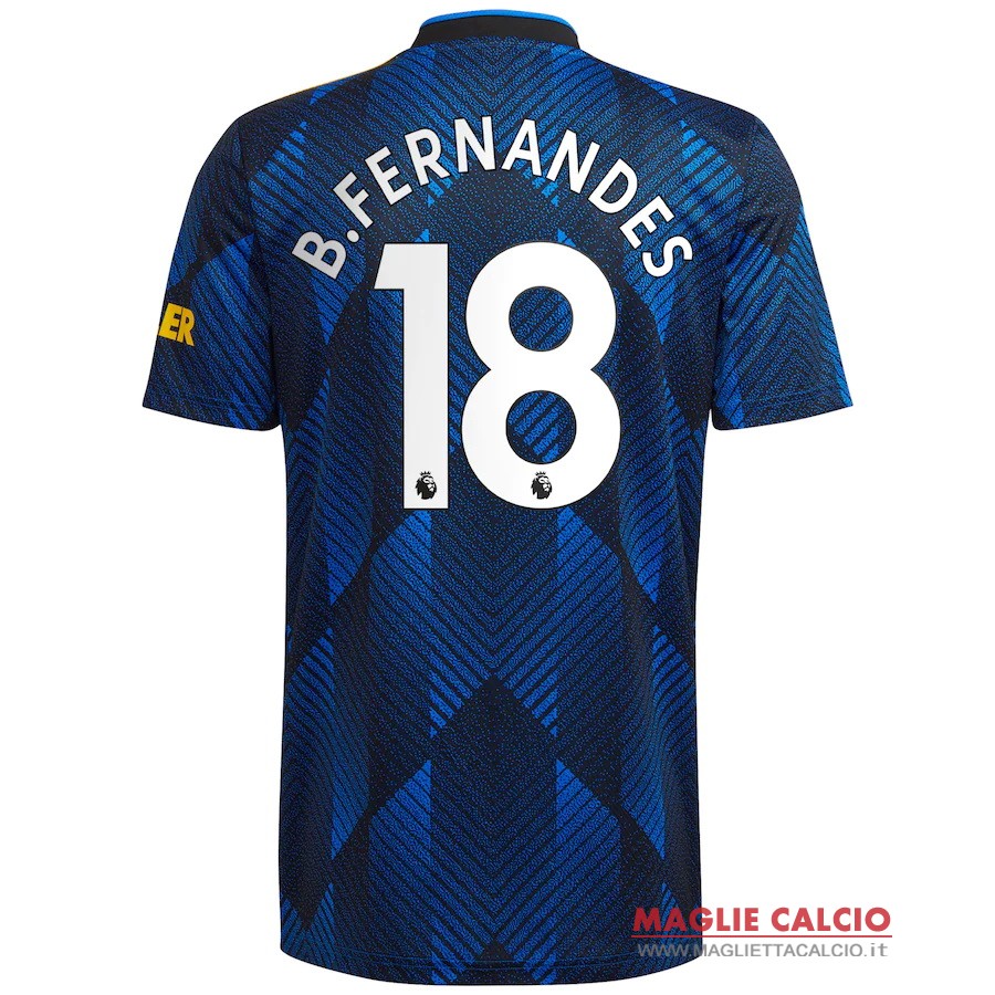 nuova maglietta manchester united 2021-2022 b. fernandes 18 terza